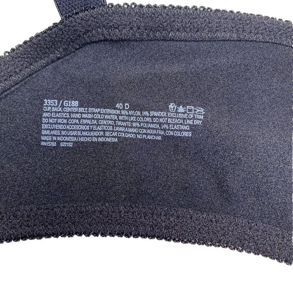 Bali Lift Bra Live It Up Underwire 3353 G188 Full Coverage Black Size 40D - Picture 4 of 5